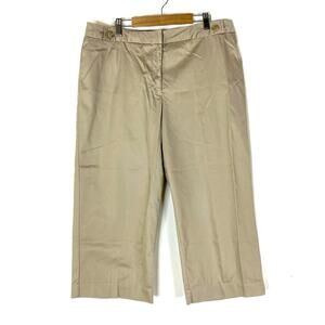 Worthington | Tan Chino Stretch Straight Leg Cotton Blend Capri Pants 12